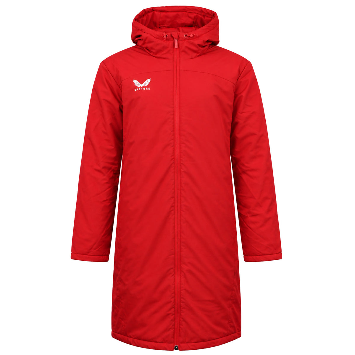 Castore Long Length Bench Mens Red Parka Jacket