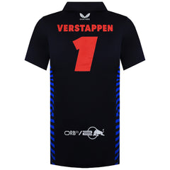 Red Bull Racing F1 2024 Max Verstappen Team Mens Navy Polo Shirt