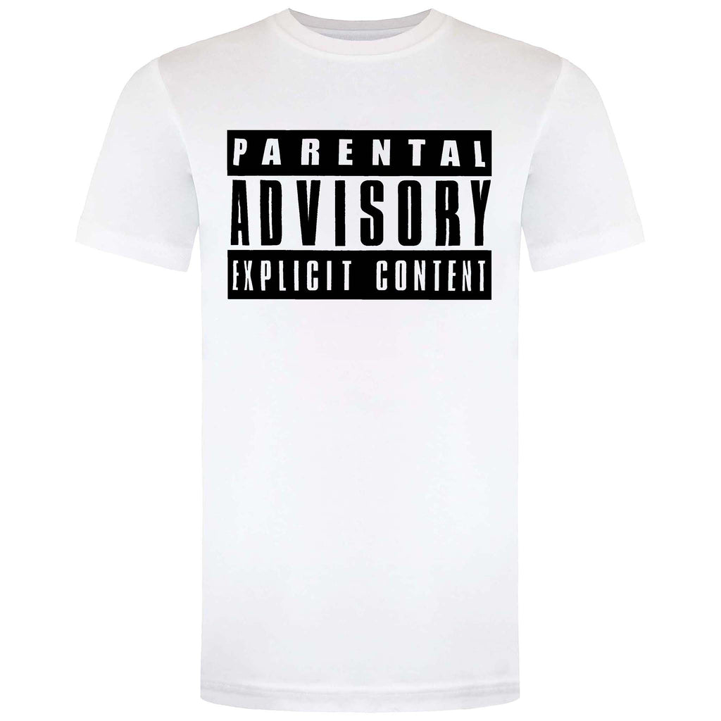 Parental Advisory Logo Mens White T-Shirt