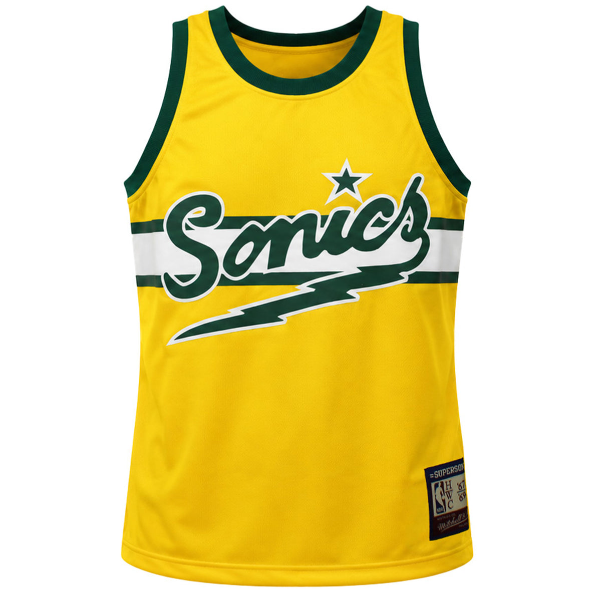 Mitchell & Ness NBA Seattle Supersonics Heritage Mens Yellow Vest