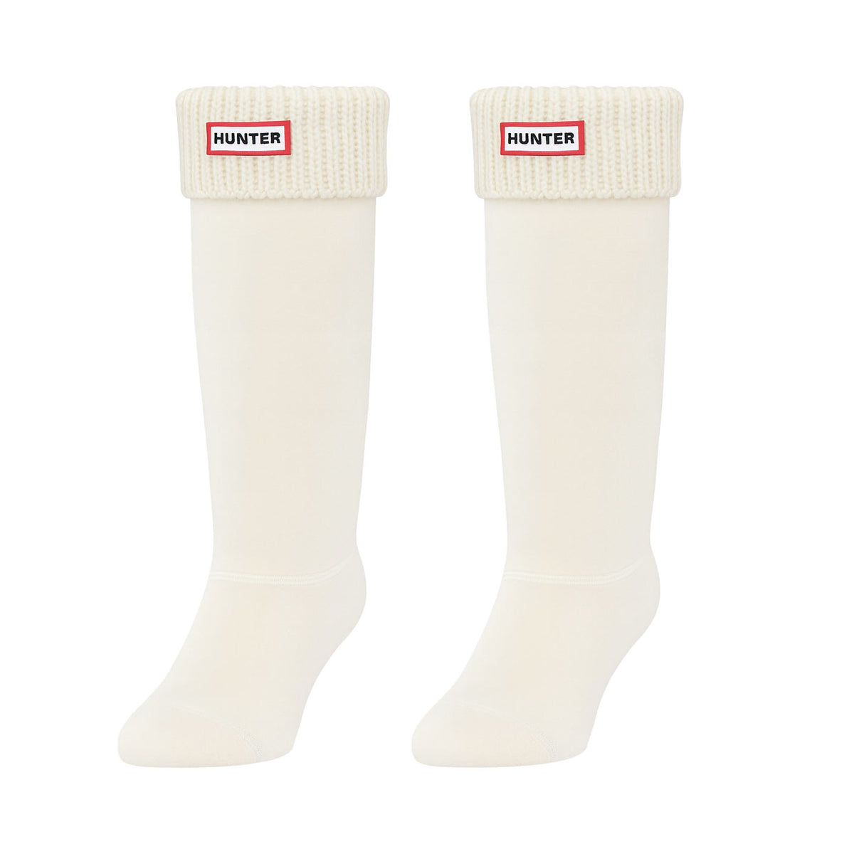 Hunter Waffle Tall White Boot Socks