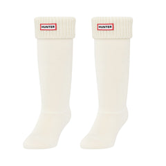 Hunter Waffle Tall White Boot Socks
