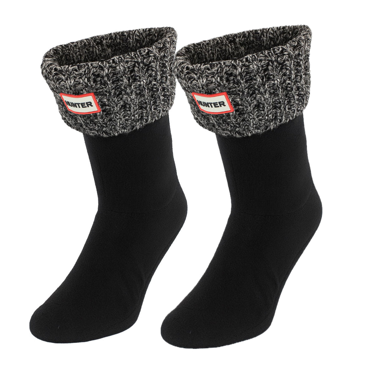 Hunter Orginal Waffle Short Black/Grey Boot Socks