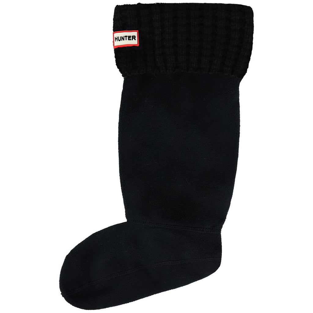 Hunter Original Waffle Cuff Tall Black Boot Socks