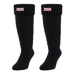 Hunter Original Waffle Cuff Tall Black Boot Socks