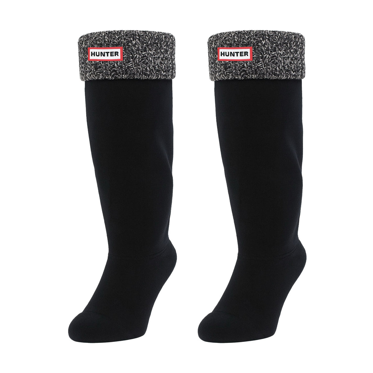 Hunter Waffle Tall Black Boot Socks