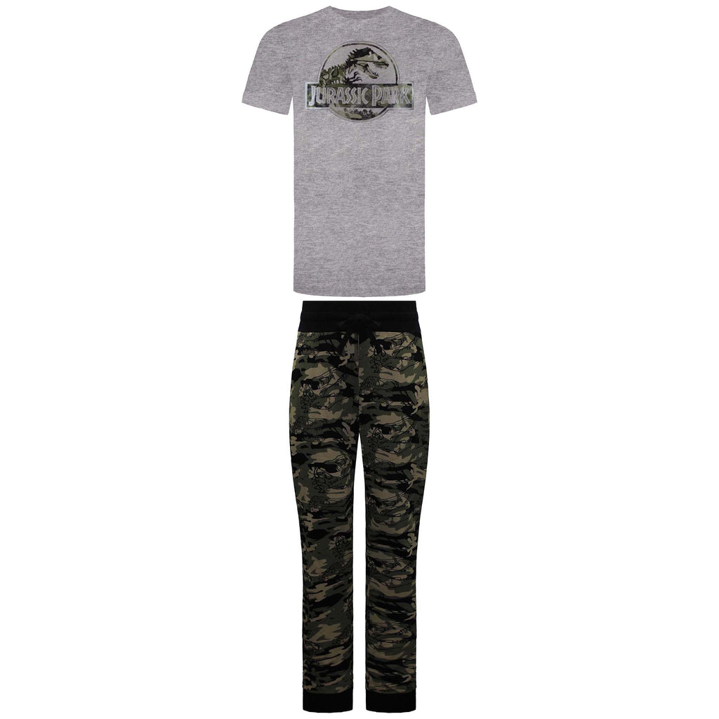 Jurassic Park Logo Mens Camo Pyjama Set