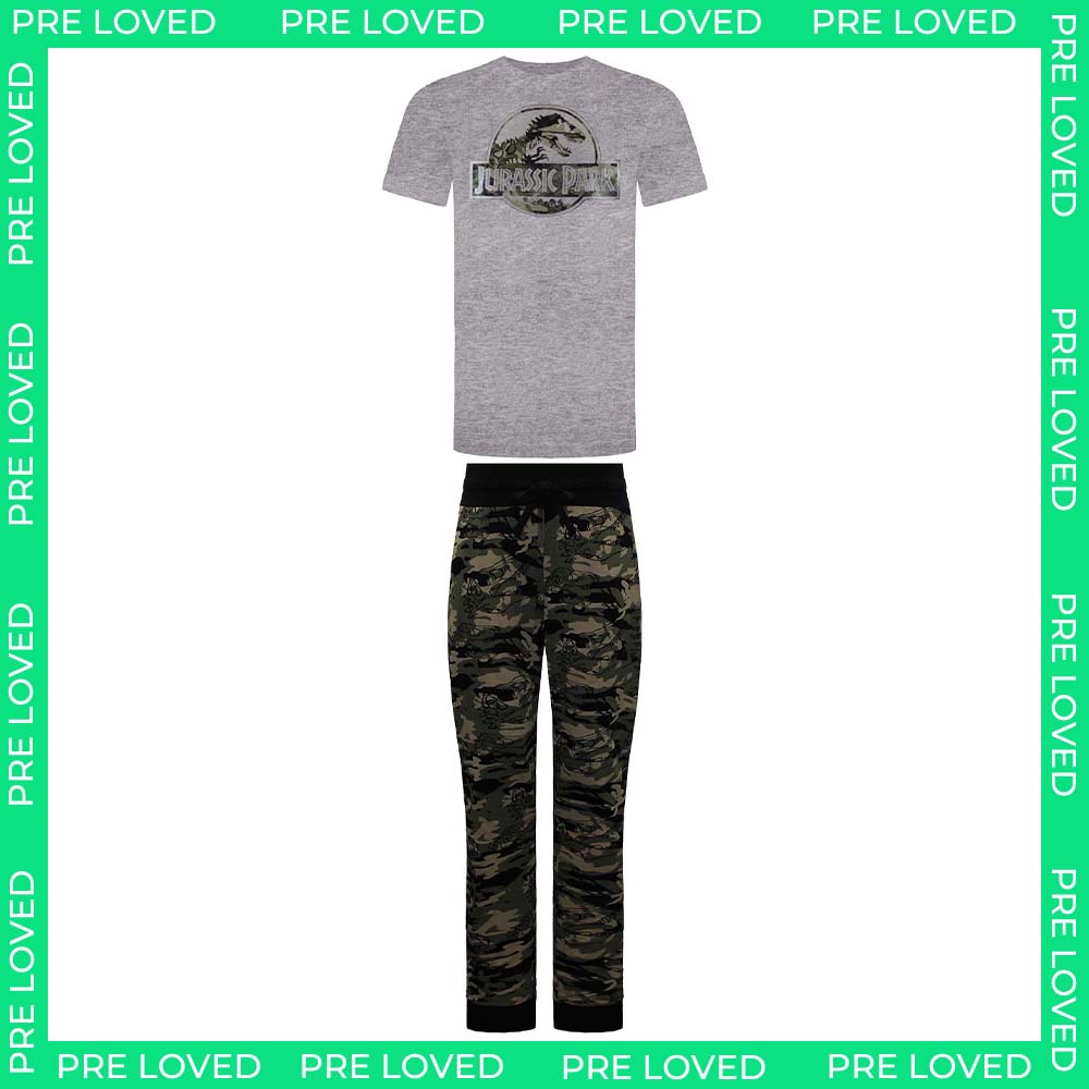 Jurassic Park Logo Mens Camo Pyjama Set NO TAG