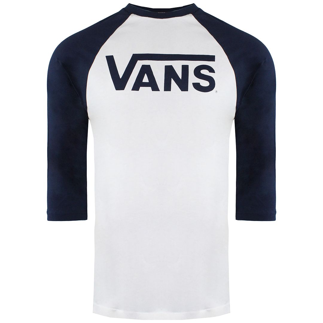 Vans Off The Wall Logo Mens White/Navy Top