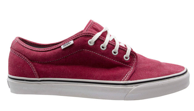 Vans Mens Vulcanized Red Canvas Lace Up Trainers VHNEA0