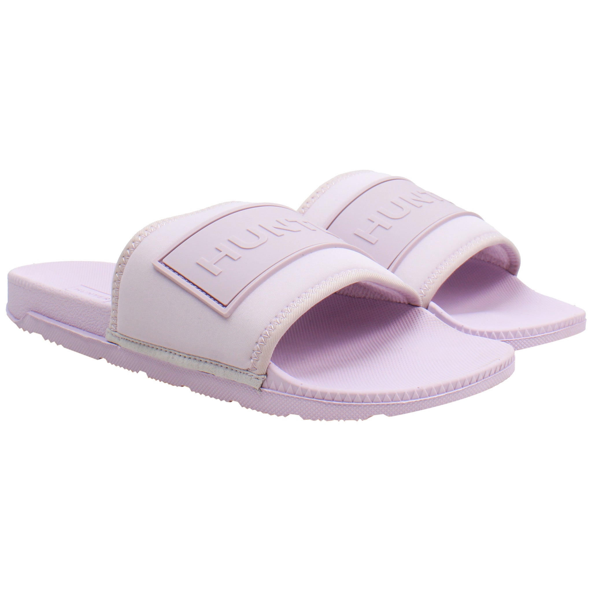 Hunter Neoprene Logo Womens Pink Sliders