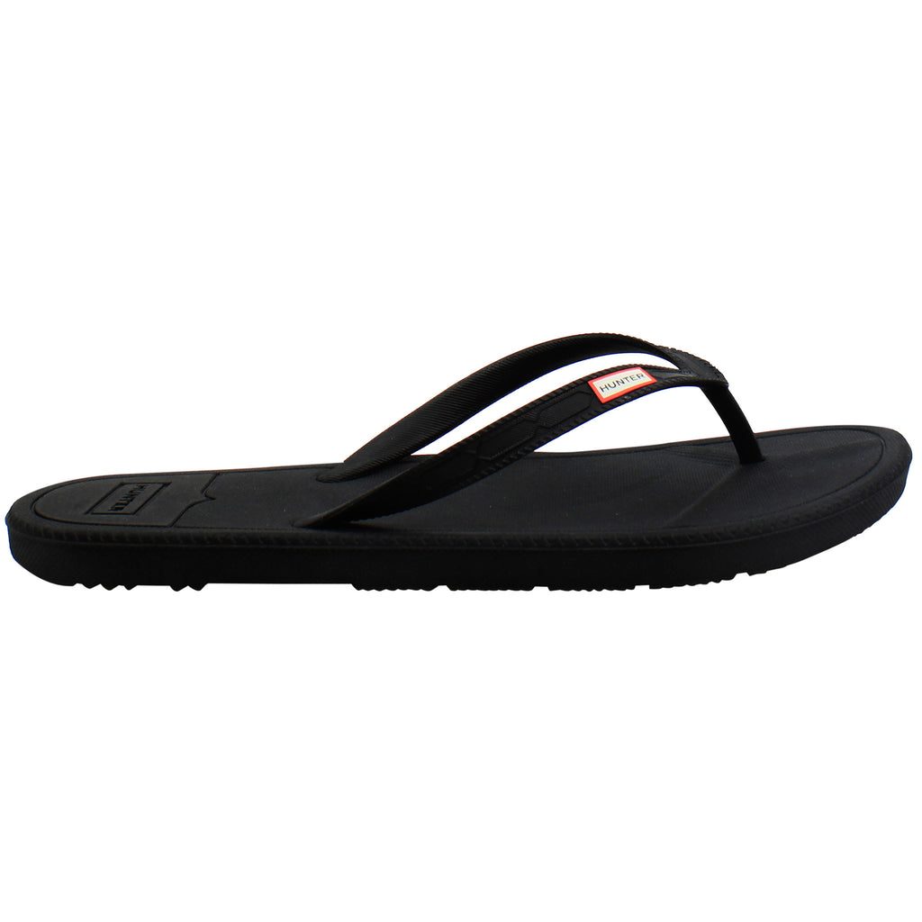 Hunter Logo Womens Black Flip-Flops