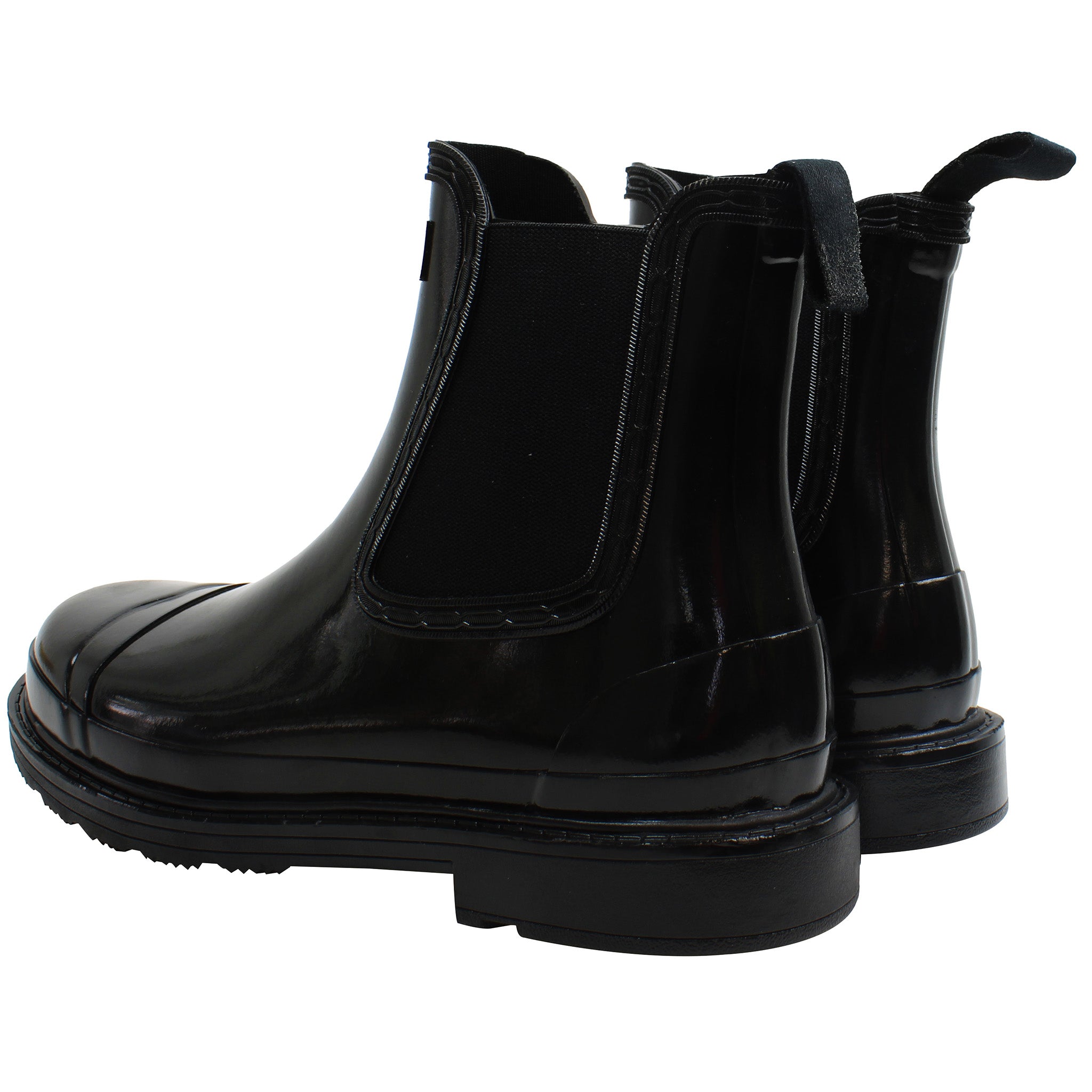 Hunter Commando Chelsea Gloss Womens Black Boots