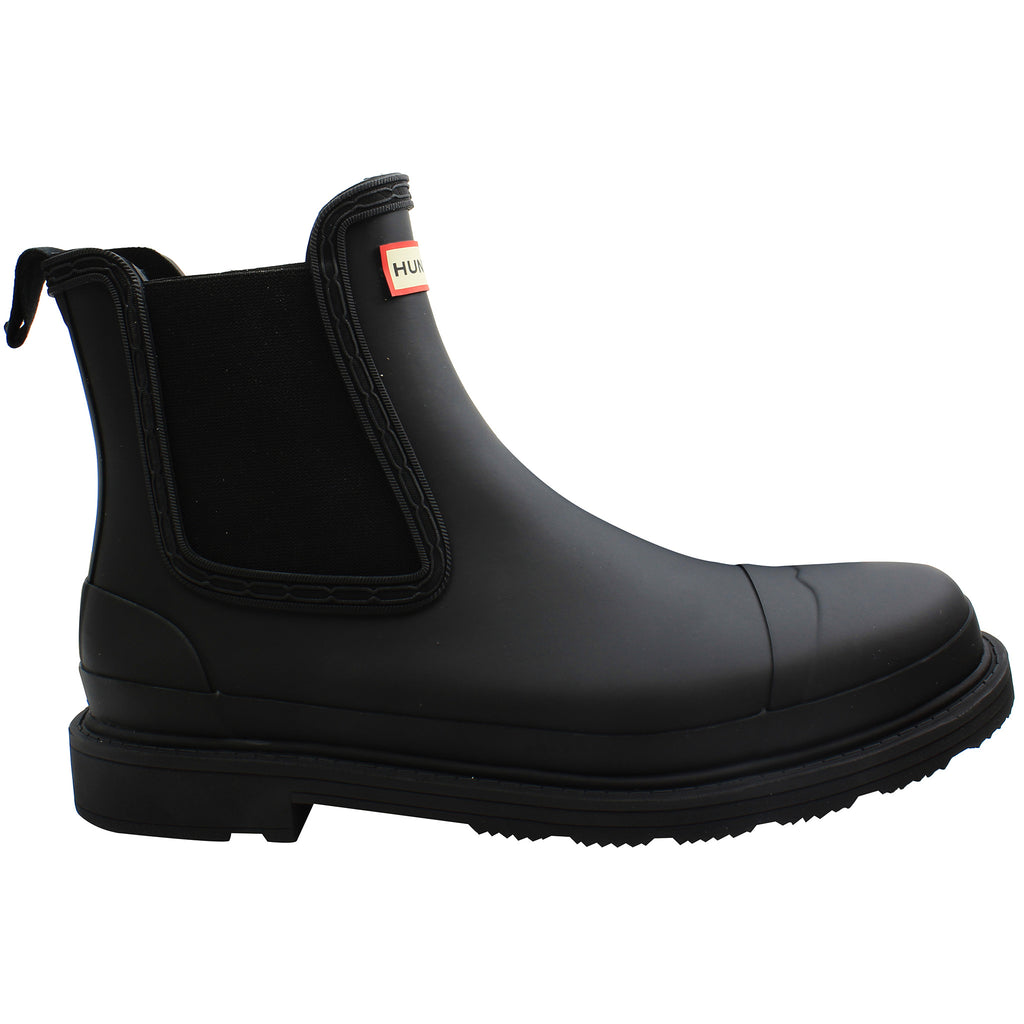 Hunter Commando Womens Black Chelsea Boots