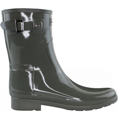 Hunter Refined Short Gloss Womens Grey Wellington Boots