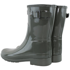 Hunter Refined Short Gloss Womens Grey Wellington Boots
