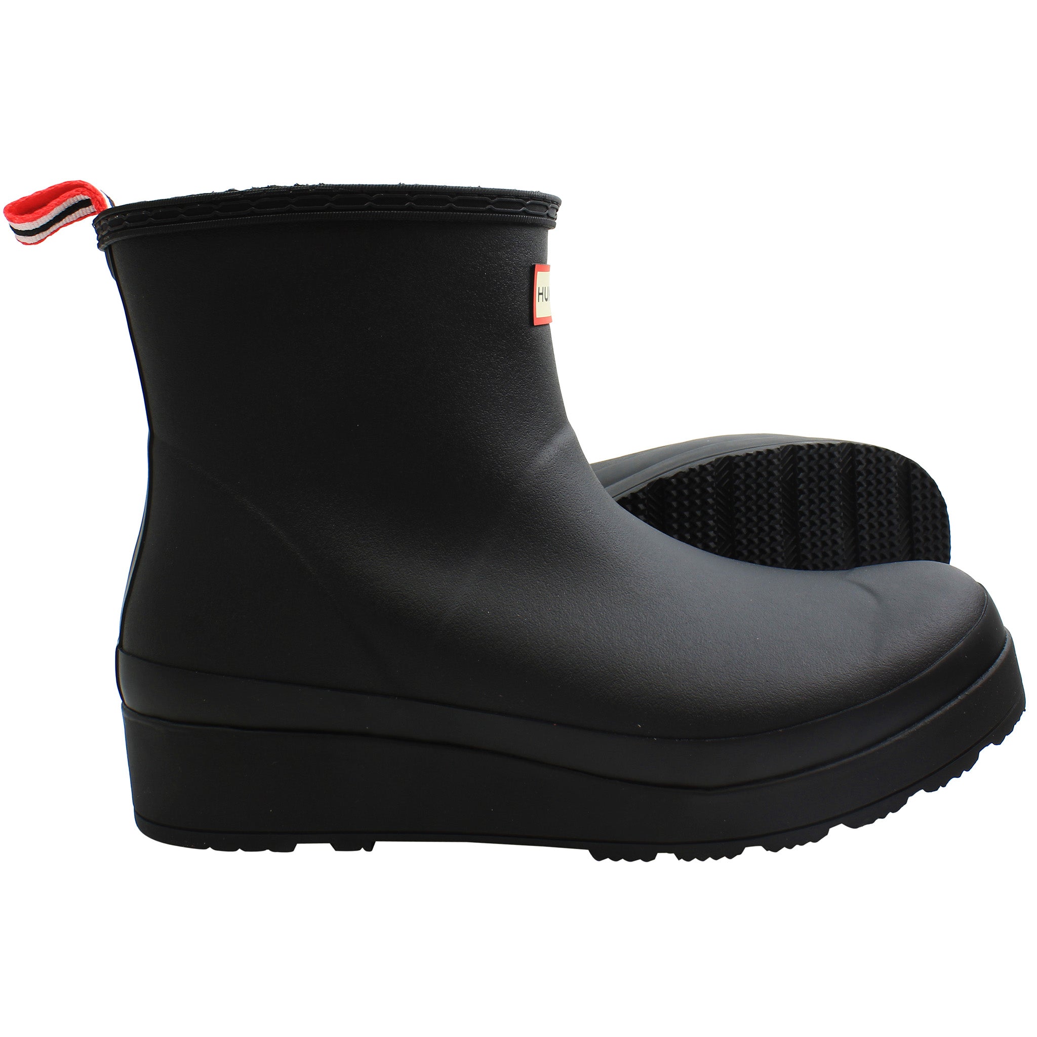 Hunter Play Shearling Insulated Short Womens Black Wellington Boots