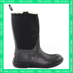 Hunter Sherpa Webbing Womens Black Wellington Boots NO BOX