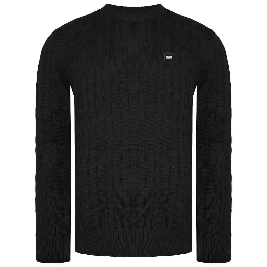 Weekend Offender Logo Mens Platinum Black Sweater