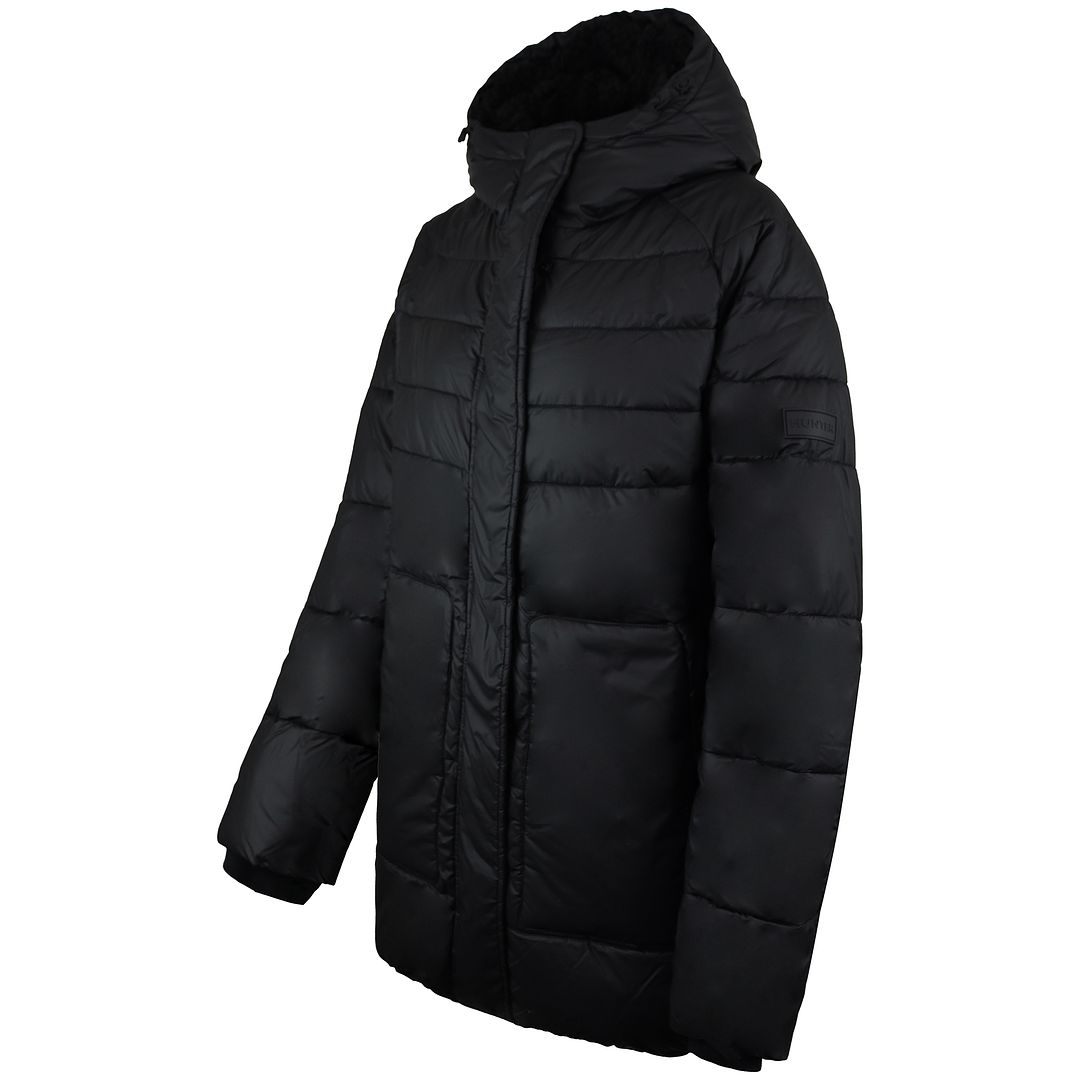 Hunter Intrepid Womens Black Mid Puffer Coat