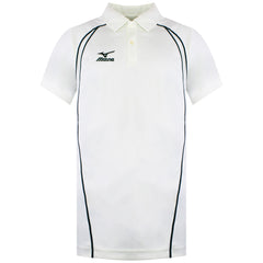 Mizuno Yokohama Mens Ivory Cricket Polo Shirt