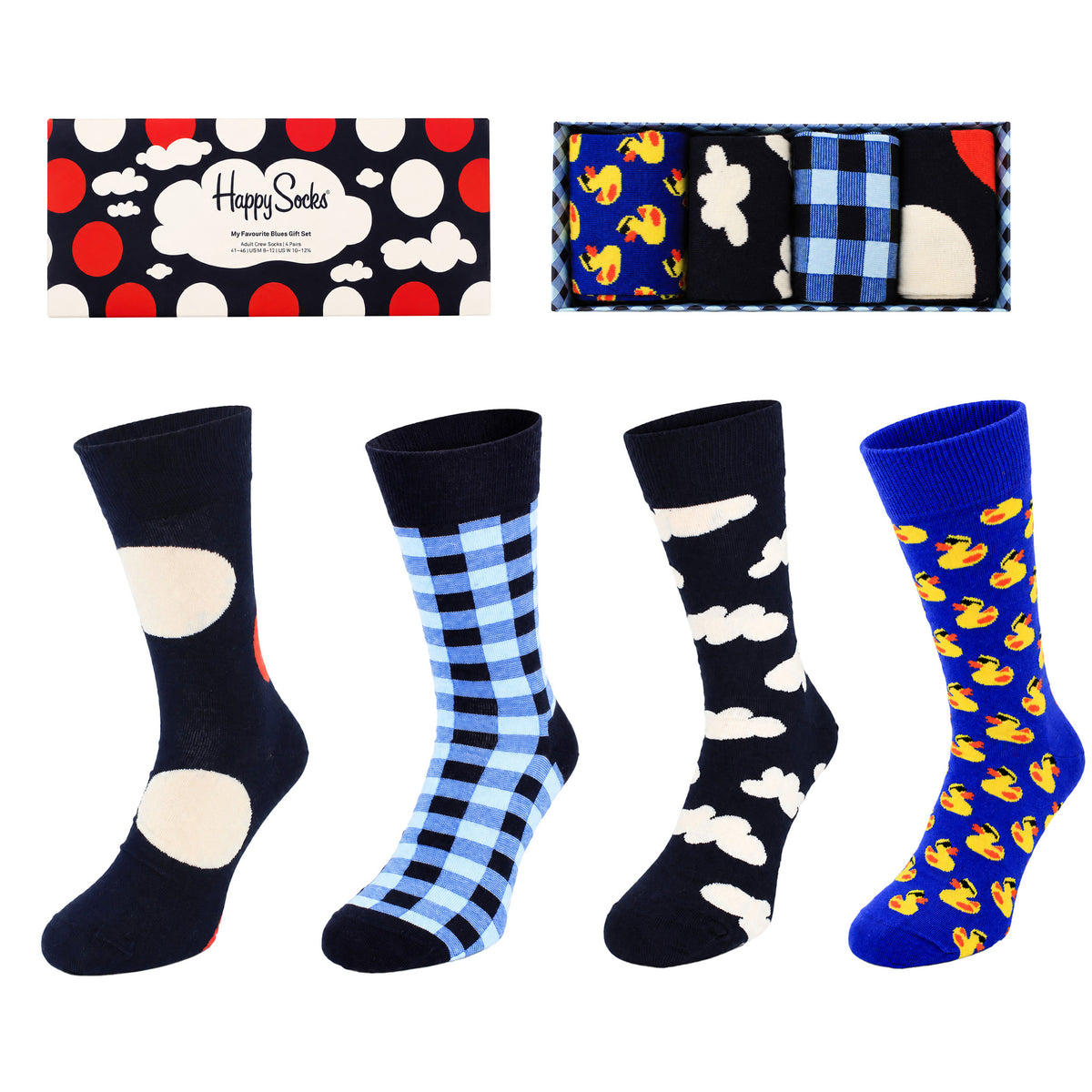 Happy Socks 4-Pack Multicolour My Favourite Blues Gift Set