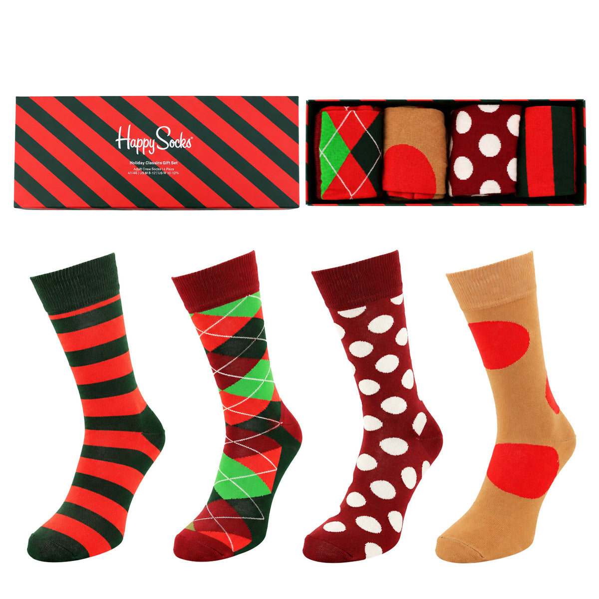 Happy Socks 4-Pack Christmas Cracker Multicolour Gift Set