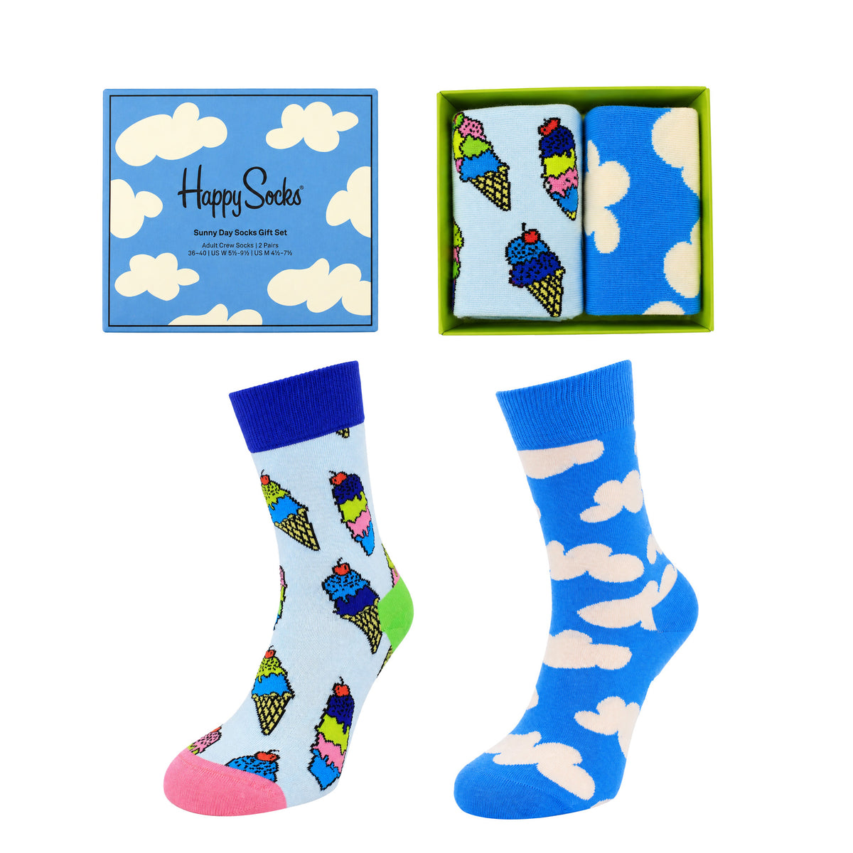 Happy Socks 2-Pack Blue Sunny Day Gift Set