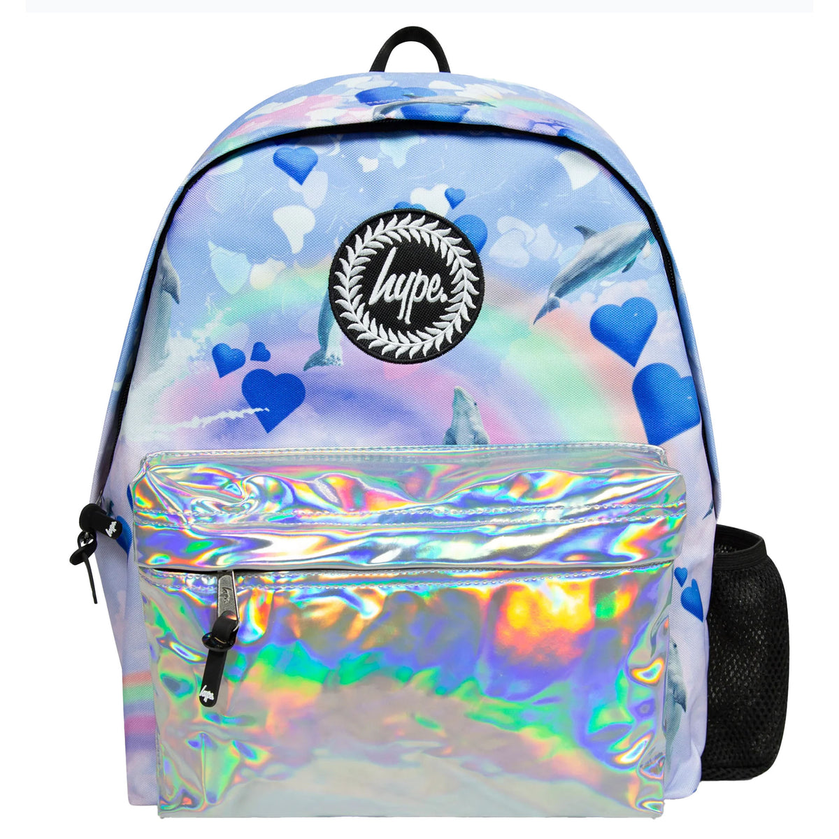 Hype Rainbow Dolphins Kids Blue Backpack
