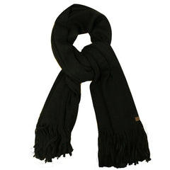 Timberland Womens Long Brushed Wool Black Scarf