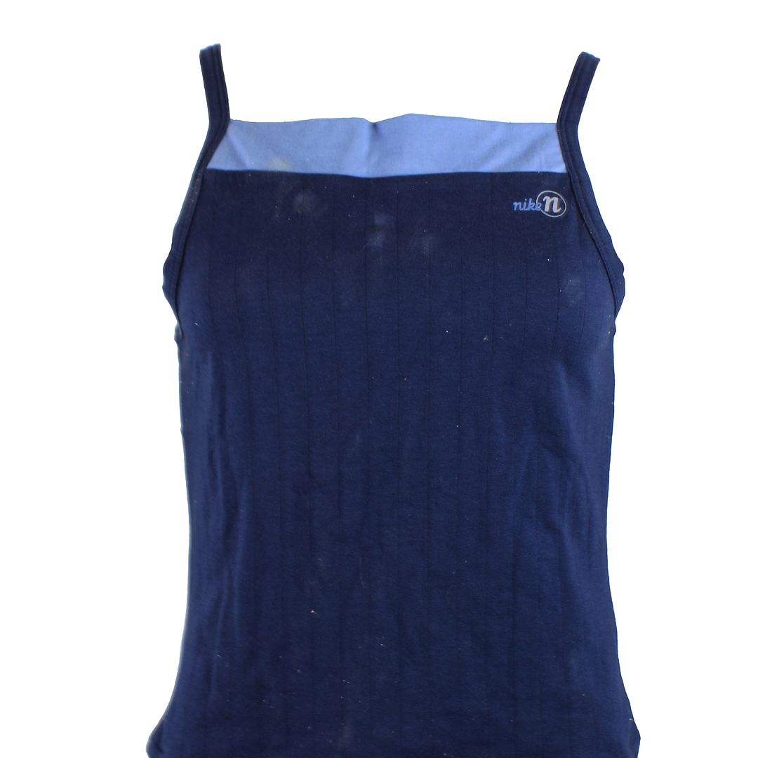 Nike Tank Top Cropped Womens Navy Vest - L - Dirty marks