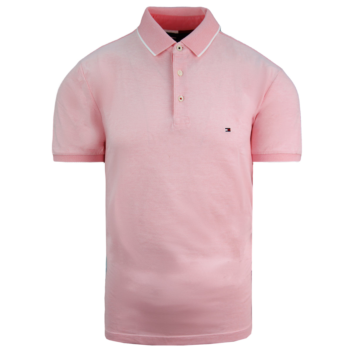 Tommy Hilfiger Short Sleeve Collared Light Pink Mens Polo Shirt MW0MW13076 TH8