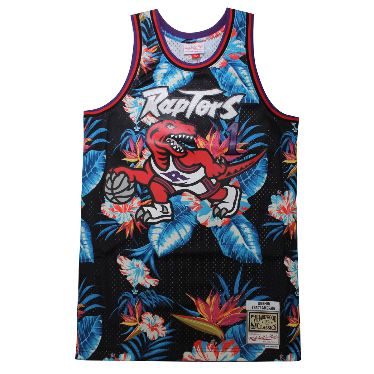 Mitchell & Ness Toronto Raptors Tracy McGrady Floral Black Swingman Jersey