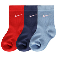 Nike 3-Pack Kids Red/Navy/Blue Socks