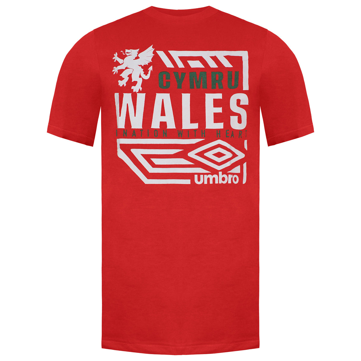 Umbro Wales Diamond Dragon Mens Red T-Shirt