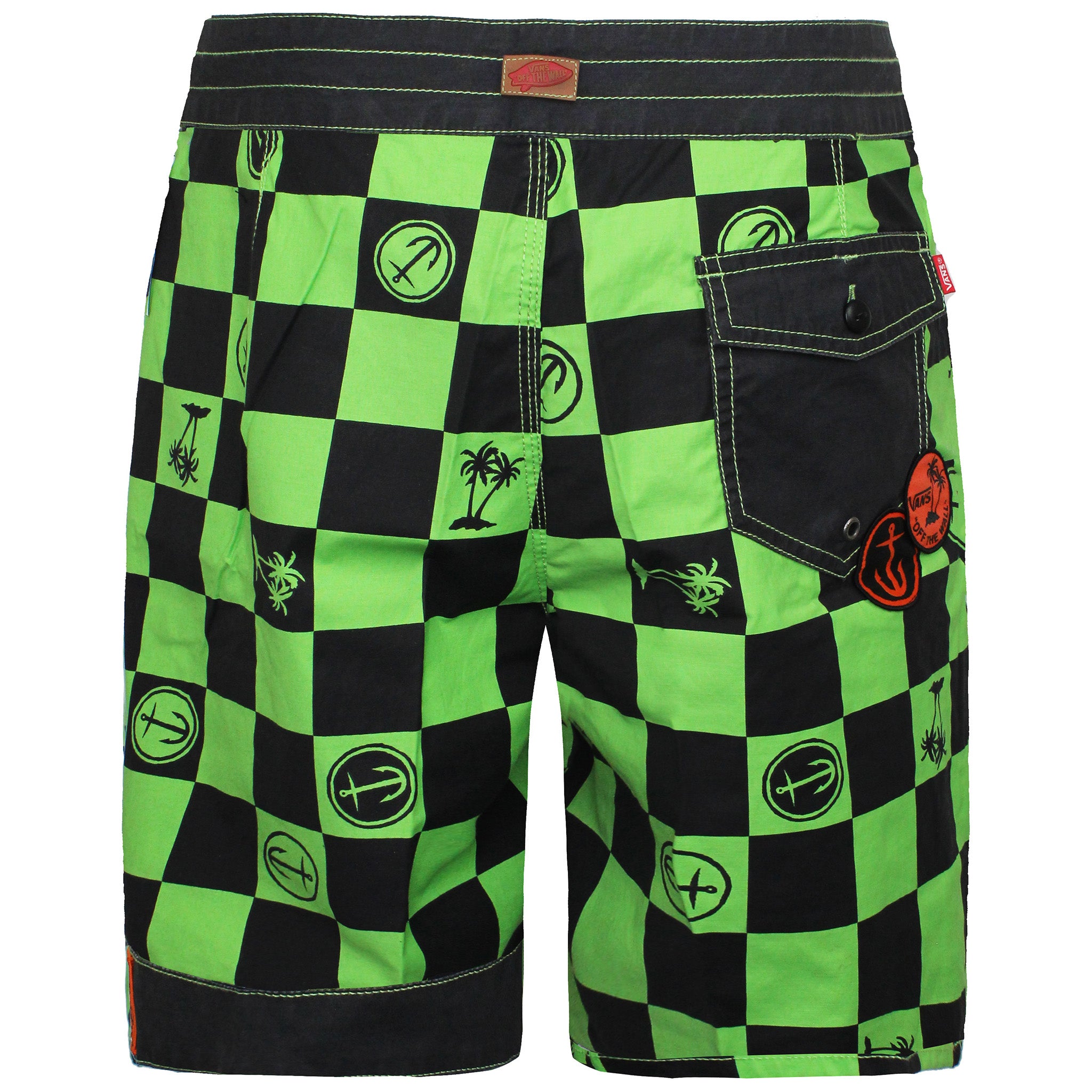 Vans Off The Wall Mens Black/Green Board Shorts