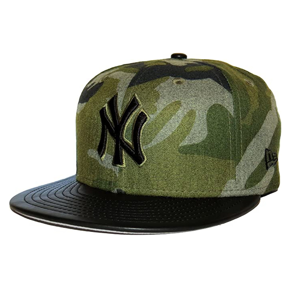 New Era New York Yankees Flat Brim Green Camo Mens Cap WOOLY CAMO NEYYAN 174