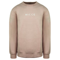 Nicce Centre Logo Mens Light Pink Sweater