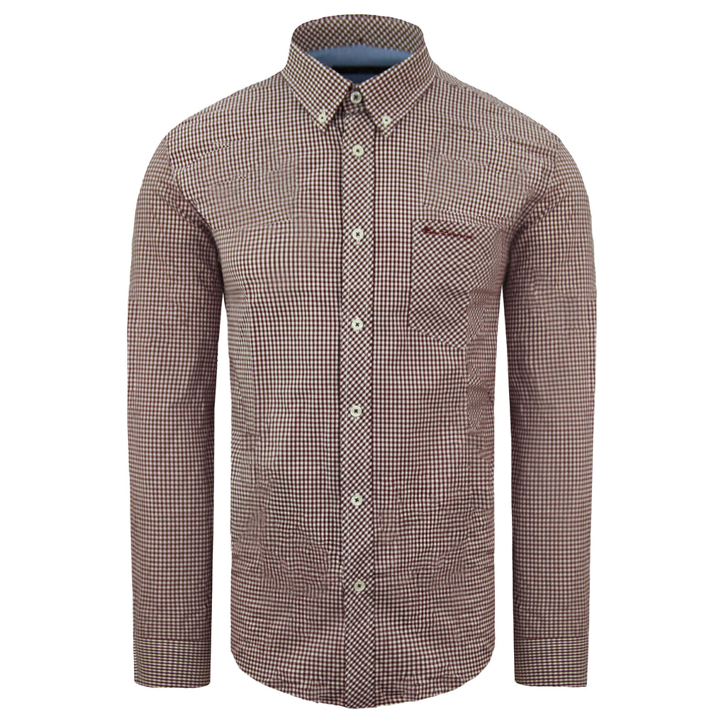 Ben Sherman Oxford Mens Burgundy Shirt