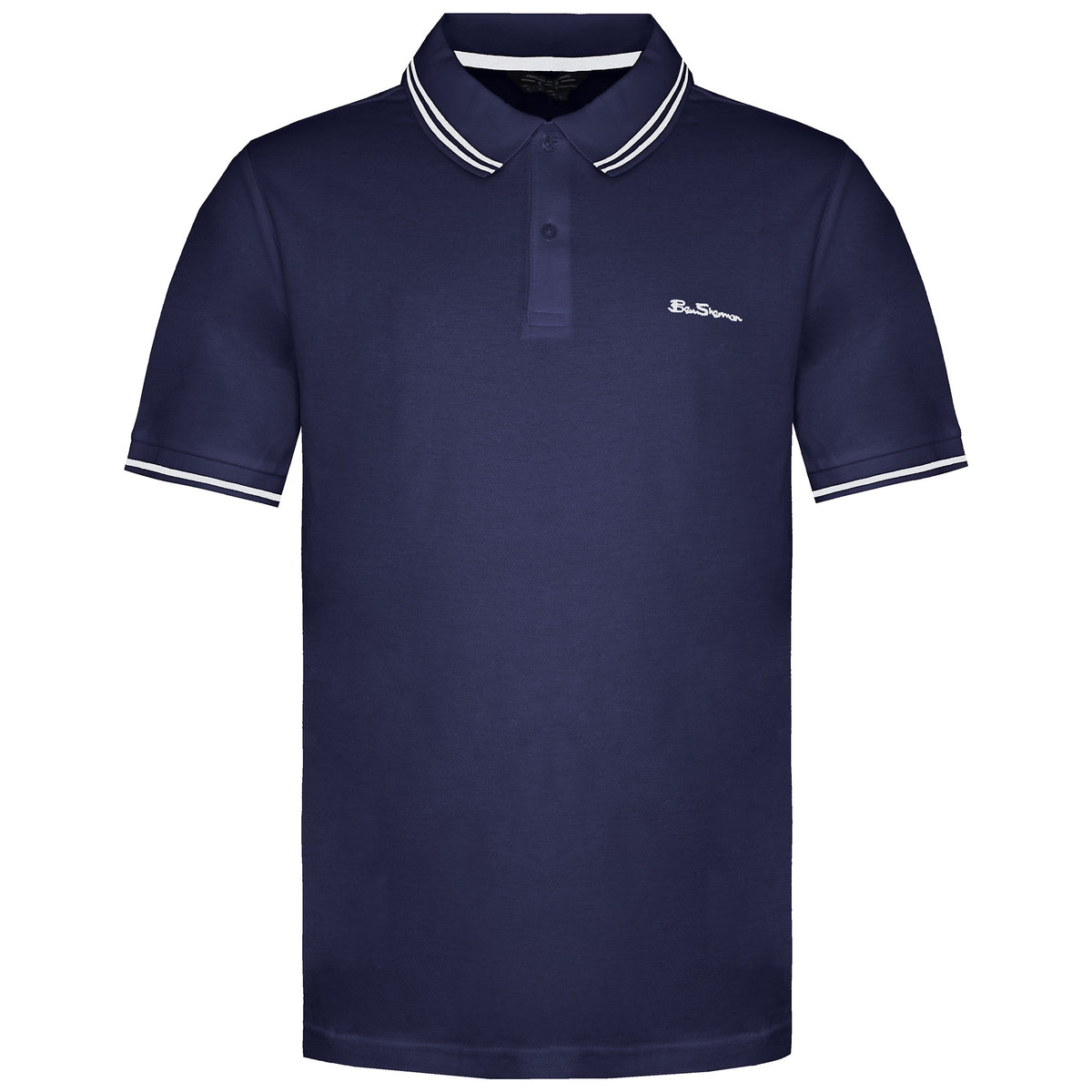 Ben Sherman Twin Tipped Mens Navy/White Polo Shirt