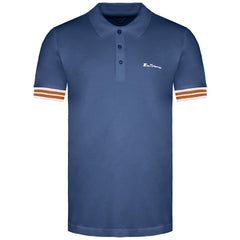 Ben Sherman Pineapple Pique Mens Blue Polo Shirt