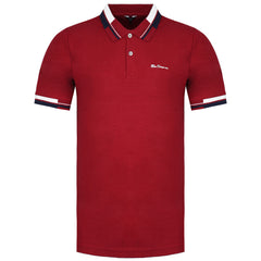 Ben Sherman Mod Stripe Mens Red Polo Shirt