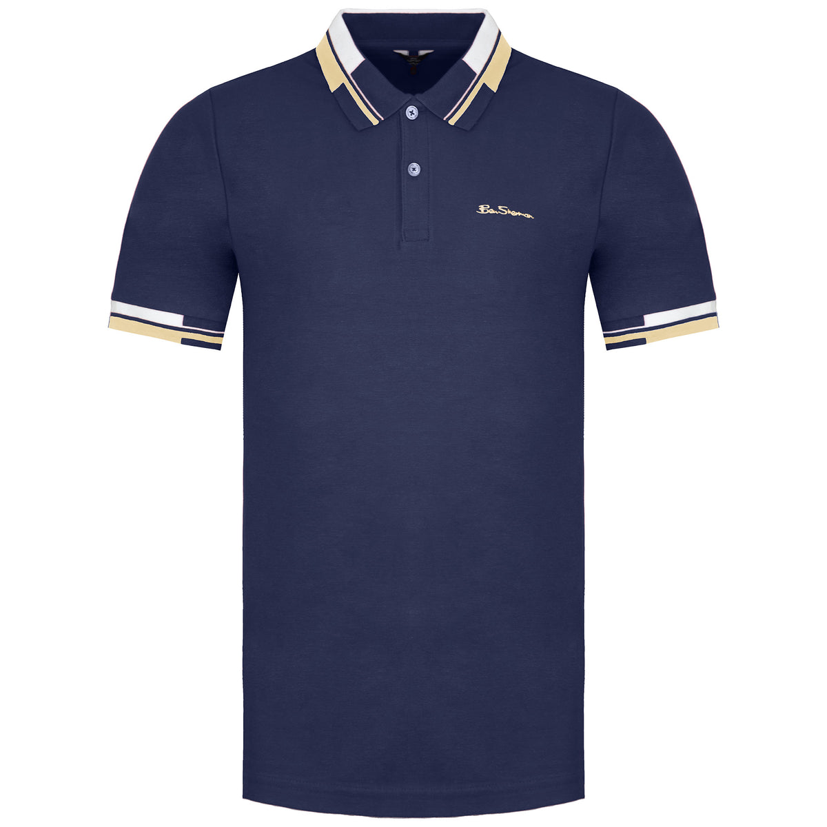 Ben Sherman Collar Interest Mens Navy Polo Shirt