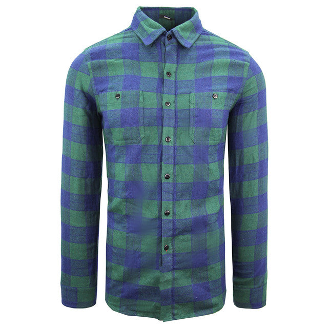 Denham Checkered Mens Blue/Green Shirt