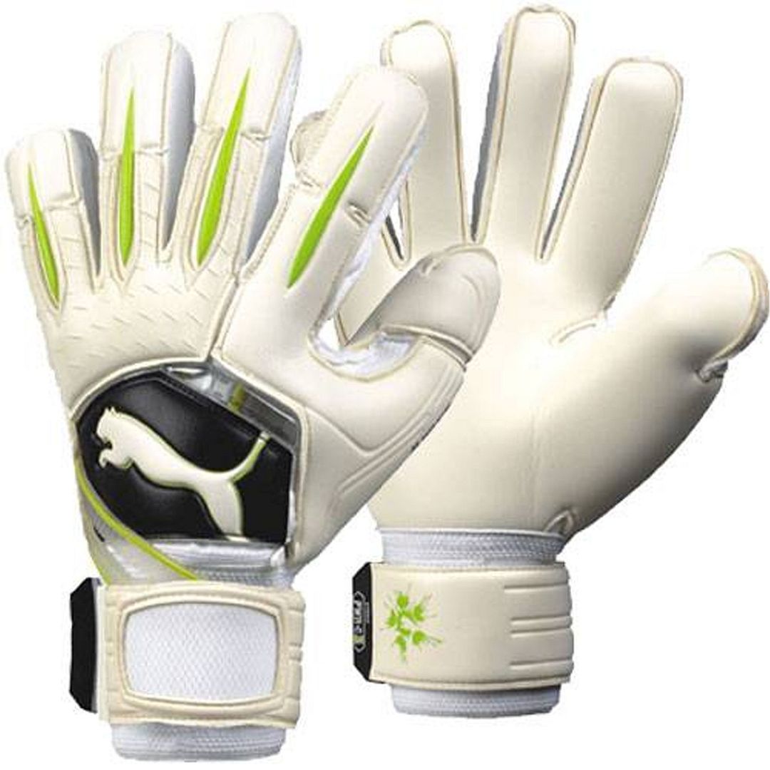 Puma Power Cat 1.10 Protect Mens White/Green Goalkeeper Gloves