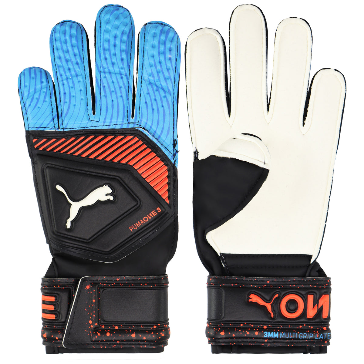 Puma One Grip 3 RC Mens Black/Blue Goalkeeper Gloves