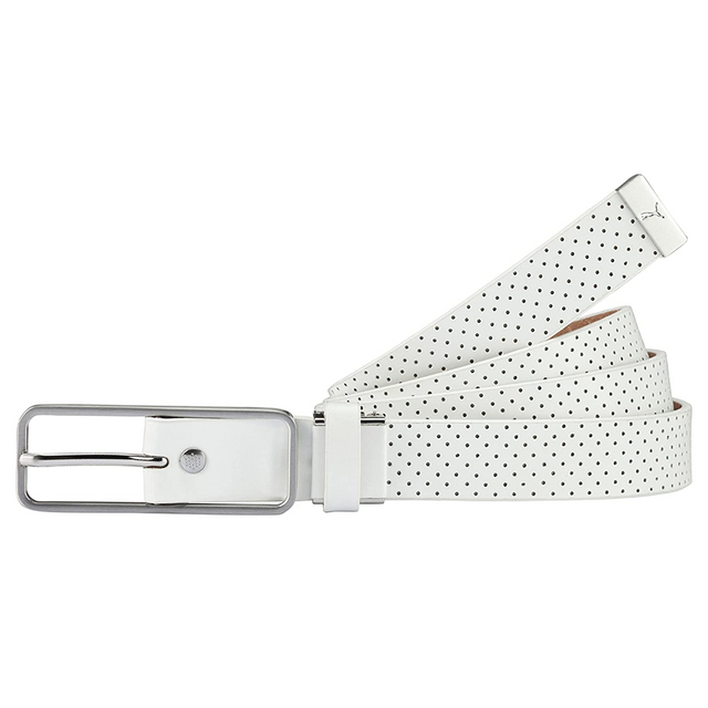 Puma Dimple Cut To Length Mens White Golf Belt