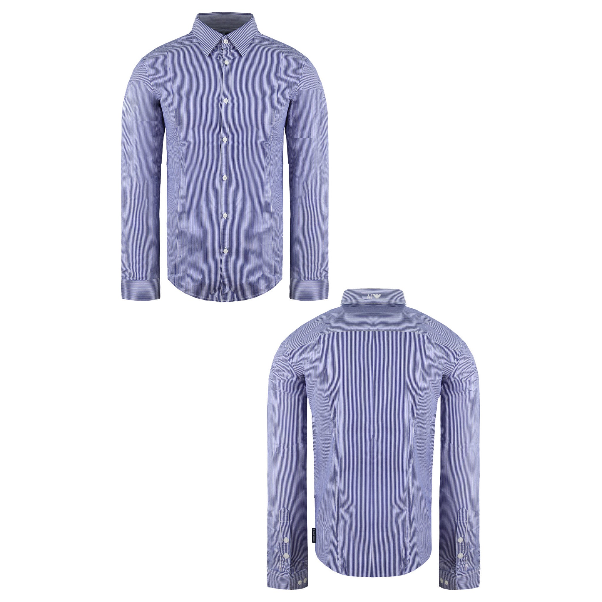 Armani Jeans Fitted Mens Blue Shirt