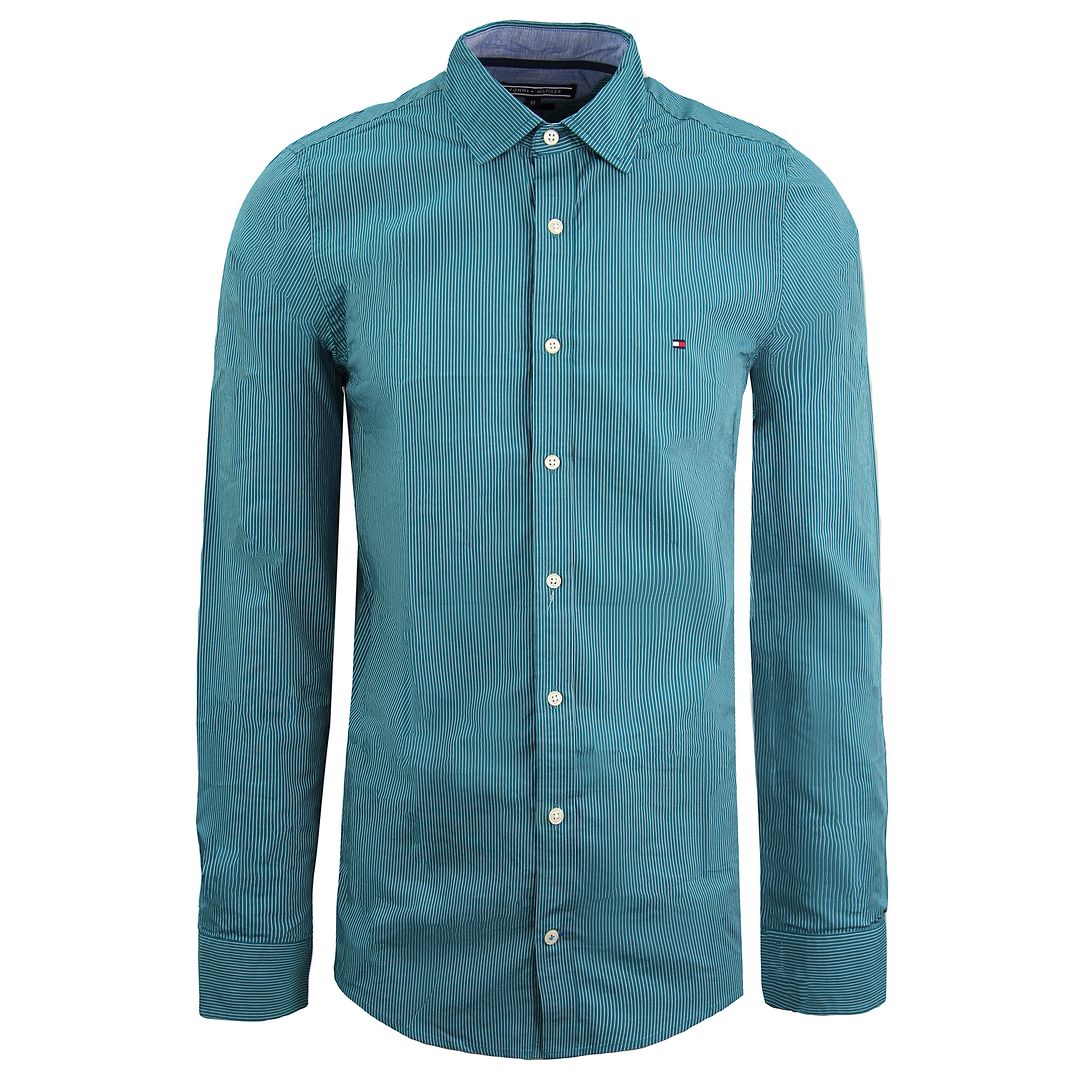 Tommy Hilfiger Mens Teal/White Shirt
