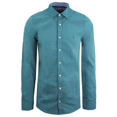Tommy Hilfiger Mens Teal/White Shirt